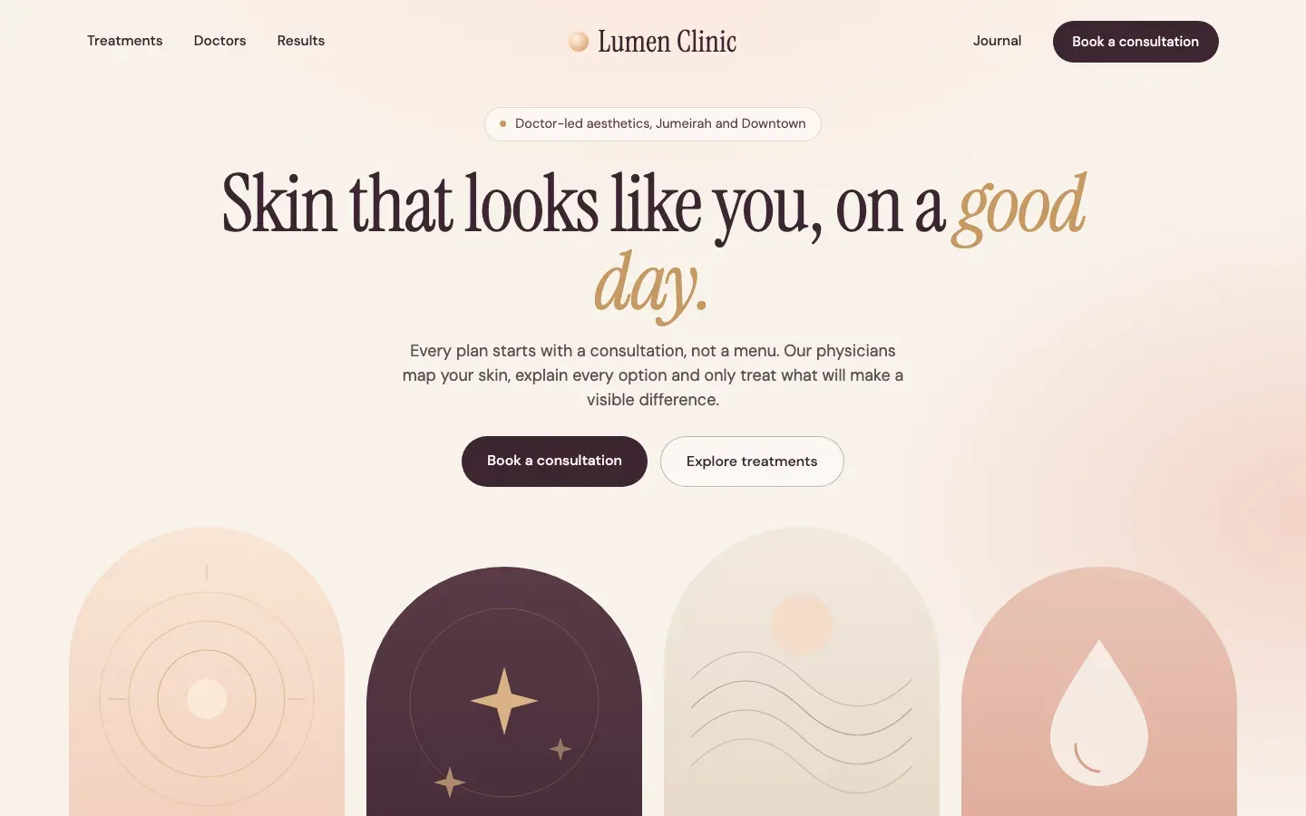 Lumen Clinic homepage on a laptop